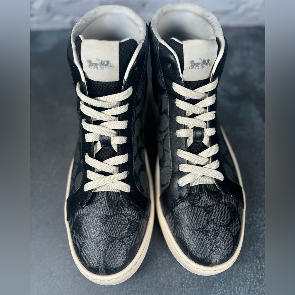 Coach High Top Sneakers Men’s Size 11 Black Leather Casual Skate Shoes